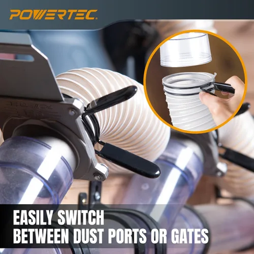 Miniatura 5 de POWERTEC Abrazaderas de manguera de doble bucle de 2-1/2 pulgadas para manguera de recolección de polvo y manguera de ventilación de la secadora