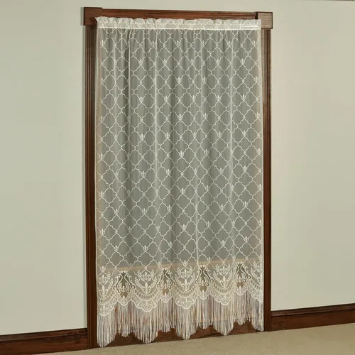 Miniatura 10 de Touch of Class Panel de cortina victoriana de encaje Fleur de Lis para ventana de poliéster - Oro antiguo - Panel de estilo europeo para ventanas