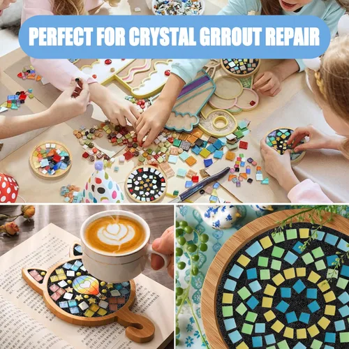 Miniatura 5 de Lechada de Mosaico de Cristal, Herramientas de Azulejos de Mosaico, Accesorios de Azulejos de Mosaico – Esencial para el Enlucido Hecho a Mano