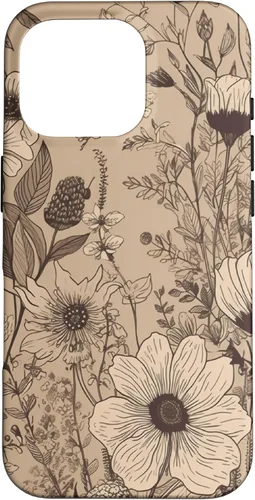 Miniatura 19 de Funda para iPhone 13 Pro Beige Tan Wildflower Floral Minimal Flower Boho
