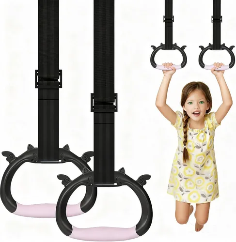 Miniatura 8 de Nuevos anillos de gimnasia profesionales, tanto para adultos como para niños, soporta 550 libras, equipo de fitness en casa, barra de dominadas