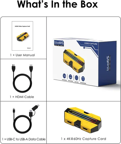 Miniatura 9 de BlueAVS - Tarjeta de captura de video HDMI para transmisión, 4K 60Hz HDR VRR ALLM Passthrough, 1080P 240Hz, tarjeta de captura externa USB-C