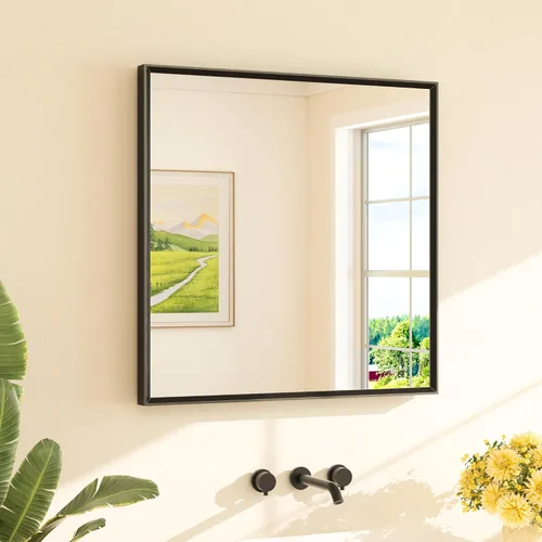 Miniatura 58 de TETOTE Espejo de Baño Dorado de 16" x 20" Latón Dorado Cepillado Rectangular con Marco Biselado Espejo de Tocador de Baño para Sobre el Lavabo