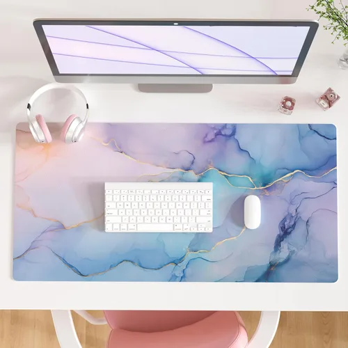 Miniatura 16 de QIYI Alfombrilla grande para mouse, alfombrilla de escritorio extendida para escritorio, alfombrilla de mouse impermeable de piel sintética