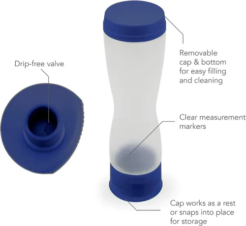 Miniatura 2 de Tovolo Flow Pen 2.0 con tapa extraíble dispensador de capacidad de 3 tazas, botella de masa fácil de apretar con válvula sin desorden para arte