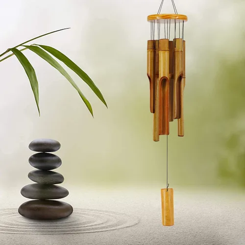 Miniatura 2 de Campanas de viento de bambú para exteriores, Campanas de viento de madera con melodía de tono profundo, Campana de viento Zen clásica de 30
