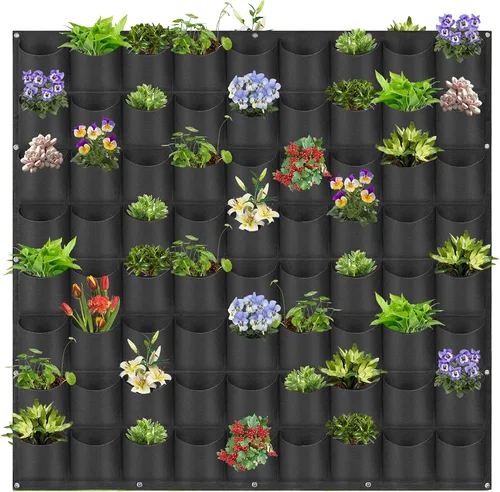 Miniatura 17 de Bolsas de cultivo colgantes para plantar, 9 bolsillos para colgar en la pared, bolsa de cultivo vertical para jardín interior y exterior, contenedor