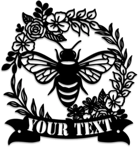 Miniatura 21 de MeMate Letrero de jardín para personalizar, letrero de granja de abejas, letrero de metal con nombre personalizado para amantes de las abejas