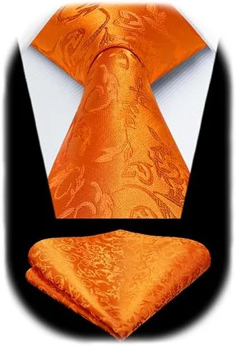 Miniatura 88 de Corbatas florales tejidas clásicas para hombre, corbata cuadrada de bolsillo, corbatas formales para hombres, boda con pañuelo