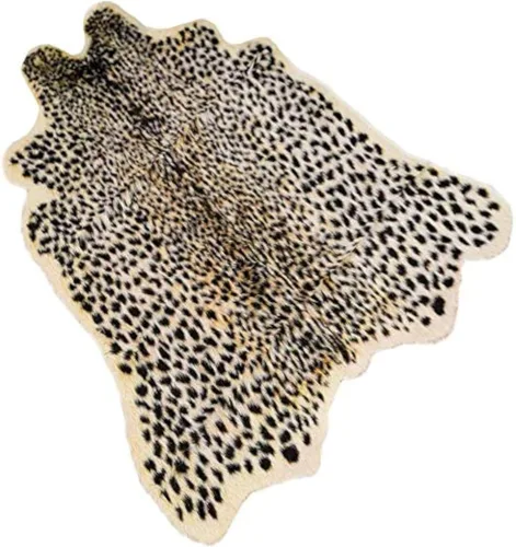 Alfombra con estampado de leopardo, piel de vaca sintética, alfombra artificial, piel de vaca de imitación, leopardo, tigre, cebra, tapete de piel
