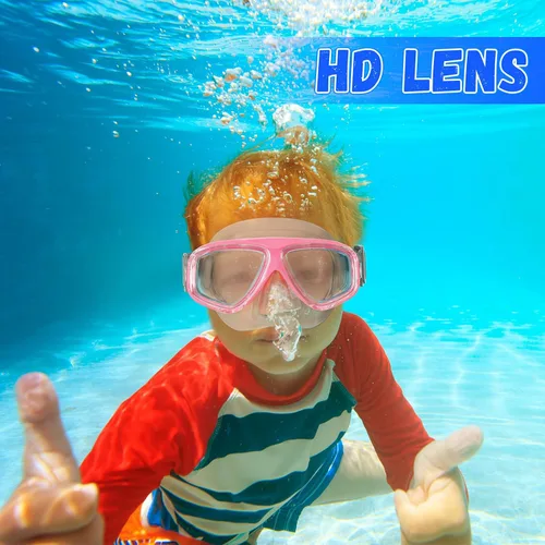 Miniatura 6 de Flutesan Gafas de natación para niños y jóvenes con cubierta para la nariz, correa elástica, máscara de buceo, natación, impermeable, gafas