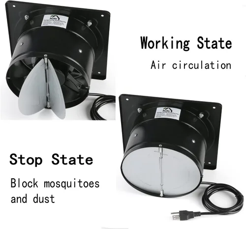 Miniatura 7 de Nalle Ventilador de escape de 6 pulgadas, 40 W, 298 CFM, instalación a través de la pared, ventilador de ventilación de 110 V, ventilador de humo