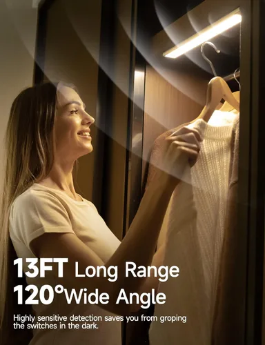 Miniatura 2 de Luces para debajo del gabinete, iluminación recargable con batería, luz interior con sensor de movimiento inalámbrico, luz nocturna de 4 modos, Luz