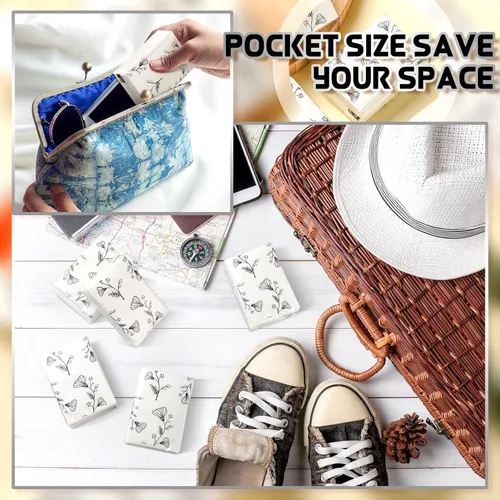 Miniatura 8 de Yinder 100 pañuelos de bolsillo a granel para boda, mini pañuelos de viaje, servilletas faciales a granel para invitados, servilletas faciales de 3