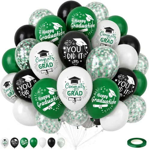 Miniatura 14 de Globos de Feliz Año Nuevo, 50 PCS 12 Pulgadas 2026 Globos Negro Dorado, Globos de Confeti Impresos de Año Nuevo para Decoraciones de Fiesta 2026