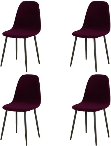 Miniatura 14 de Paquete de 4 fundas de elastano modernas de mediados de siglo, reutilizables, sin brazos, para sillas de comedor, para cocina, hogar, bar, hotel