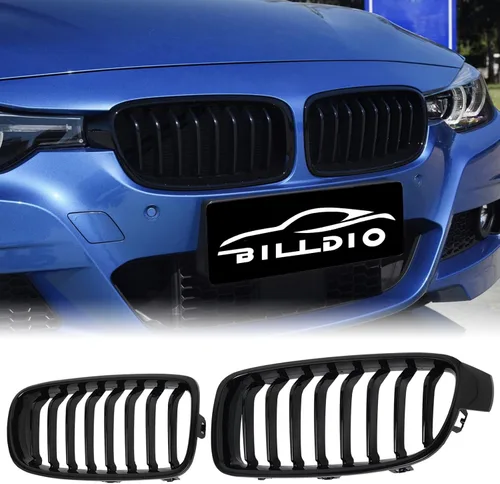 Miniatura 33 de Parrilla E90 – Rejilla negra de riñón individual compatible con BMW serie 3 E90 2009-2011 323i 328i 328xi 335d 335i 335xi Sedan LCI, E91 328i 328xi