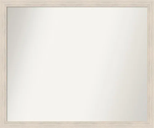 Miniatura 248 de Amanti Art Espejo de baño blanco para sobre el fregadero, 30 x 35 pulgadas, espejo de tocador rectangular estrecho de Eva de oro blanco, marco