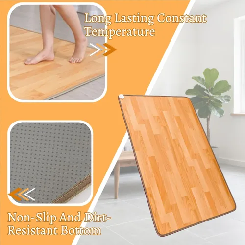 Miniatura 3 de Heated Floor Mat Under Desk, Waterproof Heated Floor Mat with Adjustable Temperature 12 Hour Timer, Heated Rug Indoor, Large Heated Area Rug for
