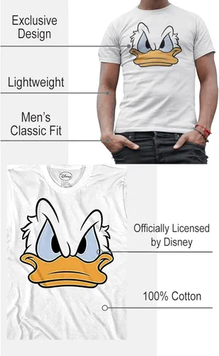 Miniatura 3 de Disney Camiseta para hombre adulto de Mad Donald Duck Blanco