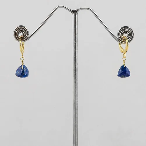Miniatura 32 de Aretes de aro de cristal afganita natural Piedras afganas de alto grado Aretes chapados en plata Gota lisa Joyas de piedras preciosas hechas