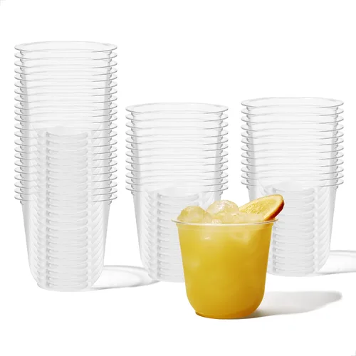 TOSSWARE NATURAL Arco de 12 onzas – Vasos fríos transparentes de 3.858 in a base de plantas – Alternativa de plástico para fiestas, despedidas de