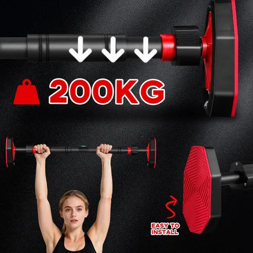 Miniatura 7 de ULTECHNOVO Barra de dominadas ajustable para puerta, sin taladro, barra de entrenamiento de fuerza, equipo portátil de gimnasio en casa con bloqueo