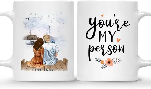 Miniatura 9 de Gossby Taza de café personalizada para parejas, regalo personalizado para pareja, con diseño, nombre, aniversario, día de San Valentín, regalo
