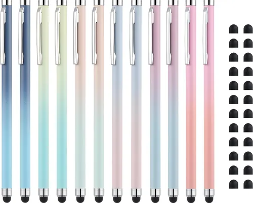 Lápices capacitivos para pantallas táctiles 12 paquete Linfanc Lápiz capacitivo para iPad Alta sensibilidad y precisión Lápiz capacitivo para iPhone