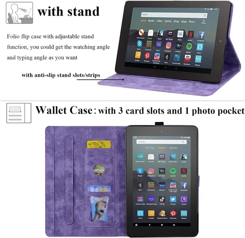 Miniatura 4 de Funda para tablet Amazon Fire HD 8 y Fire HD 8 Plus (12ª/10ª generación, versión 2022/2020) de 8 pulgadas con soporte, soporte para lápices, 06 #