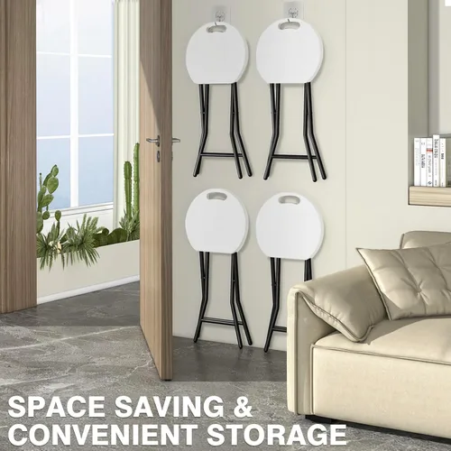 Miniatura 8 de TAVR Furniture Silla Plegable Portátil con Asa, Taburete Plegable Redondo de Servicio Pesado con Capacidad de 500 Libras para Adultos, Taburete