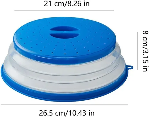 Miniatura 2 de Cubierta plegable para salpicaduras de microondas, 10.5 pulgadas, apta para lavavajillas, cubierta de placa de microondas con ventilación de vapor