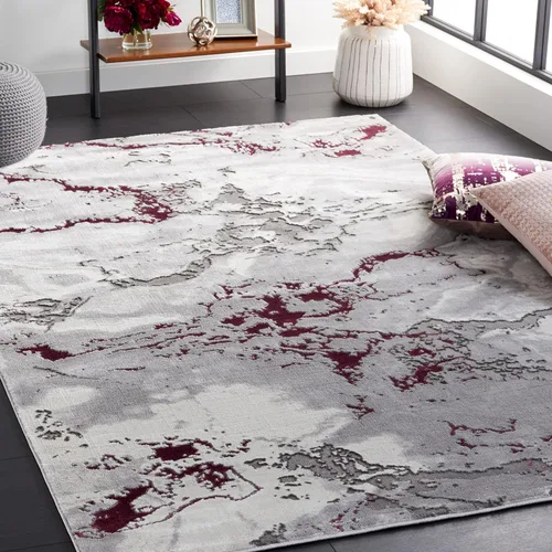 Miniatura 17 de SAFAVIEH Craft Collection - Alfombra de área de 9 x 12 pies, gris y dorado, diseño abstracto moderno, no desprende pelusa y de fácil cuidado, ideal