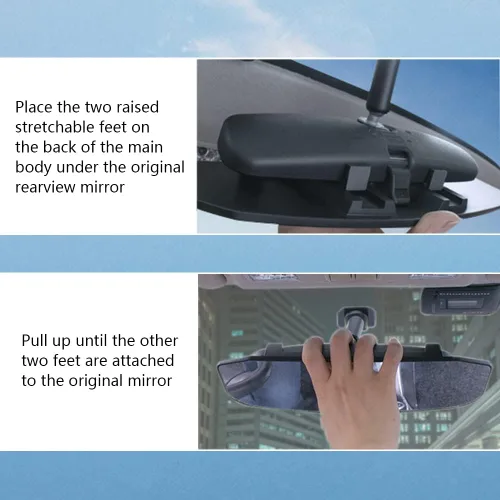 Miniatura 3 de Espejo retrovisor para automóvil, espejo retrovisor convexo de gran angular con clip interior de 12 pulgadas, accesorios para automóvil, espejo