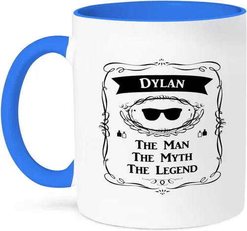 Miniatura 13 de 3dRose Dylan - The Man The Myth The Legend - Nombre personal personalizado regalo 11oz taza amarilla bicolor Amarillo