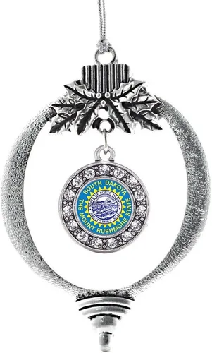Miniatura 61 de Inspired Silver - Twin One - Adorno festivo de Navidad de plata - Adorno festivo de árbol de Navidad con dije de círculo y circonita cúbica