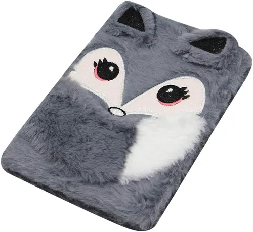 Miniatura 8 de Cuaderno de felpa difusa con bonito diario de oso de dibujos animados para niños y niñas para escribir dibujos (A5, 160 páginas rayadas)