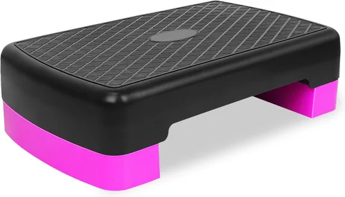 Plataforma aeróbica de altura ajustable de 4 a 6 pulgadas, equipo de fitness, entrenamiento paso a paso, plataforma de ejercicios con 2 elevadores