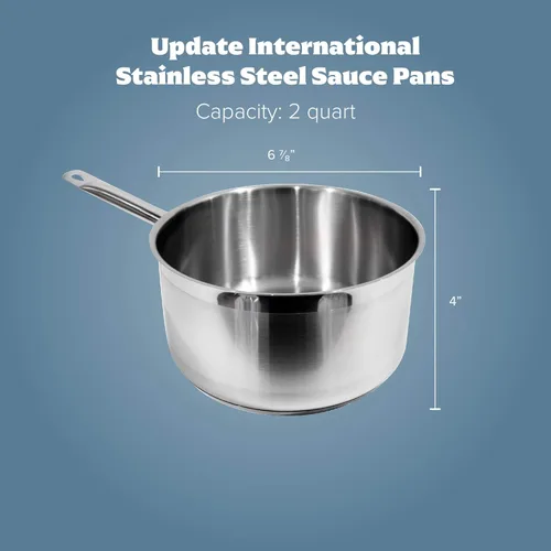 Miniatura 2 de Update International (SSP-2) 2 cazos de acero inoxidable de inducción c/tapa