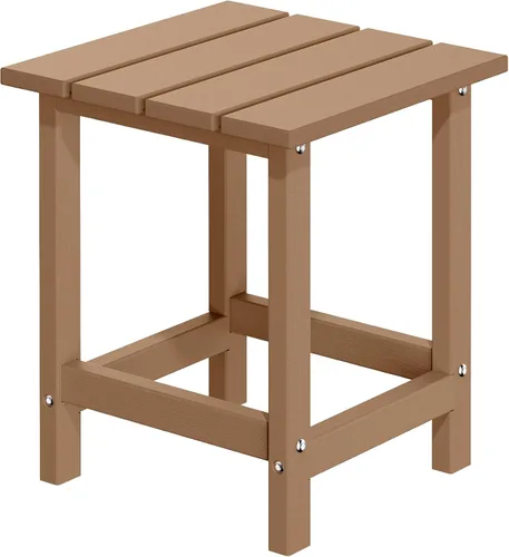 Miniatura 17 de MUCHENGHY Adirondack Mesa auxiliar para exteriores, mesa auxiliar de patio de 14.7 pulgadas, resistente a la intemperie, mesas auxiliares de Blanco