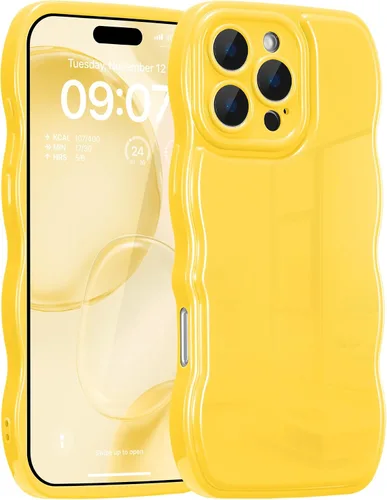 Miniatura 28 de FABSPARK - Funda para iPhone 11, diseño simple, marco ondulado, estética, silicona suave, color beige