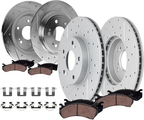 Miniatura 34 de Detroit Axle - Pinza de freno de disco del lado del conductor trasero de repuesto de pastillas de freno de cerámica para Lexus HS250h 2010 2011 2012