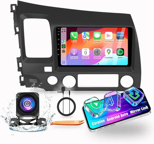 Miniatura 6 de Para Honda Civic 2006-2011 LHD Quad Core 2G+64G CarPlay Android Navegación Automática Android Estéreo GPS Radio Reverse Cámara Pantalla 10 "IPS