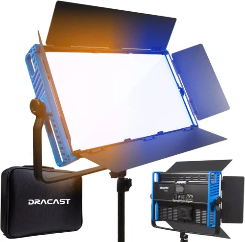 Dracast Kala Plus Series LED2000 - Panel de luz LED bicolor de 120 W con placa de batería de montaje en V dual