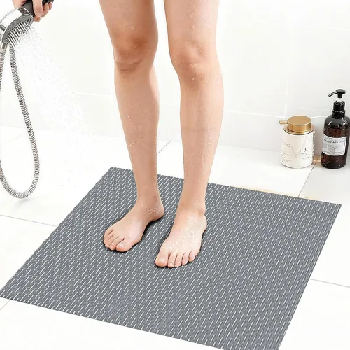 Miniatura 19 de Alfombrilla de ducha extra grande antideslizante, alfombrilla de baño de PVC de secado rápido y para bañera, diseño con agujeros de drenaje