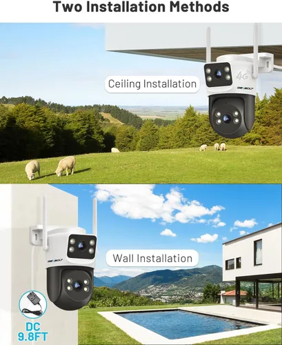 Miniatura 7 de GENBOLT Cámara de seguridad celular 4G LTE al aire libre sin WiFi, cámara de vigilancia PoE de doble lente CCTV con tarjeta SIM, grabación 24/7