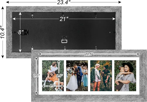 Miniatura 825 de Marcos de Fotos Collage de 13.5X15.5 con 7 Aberturas para Fotos de 4X6, Marco de Fotos Múltiples con Paspartú para Decoración de Pared, Grano