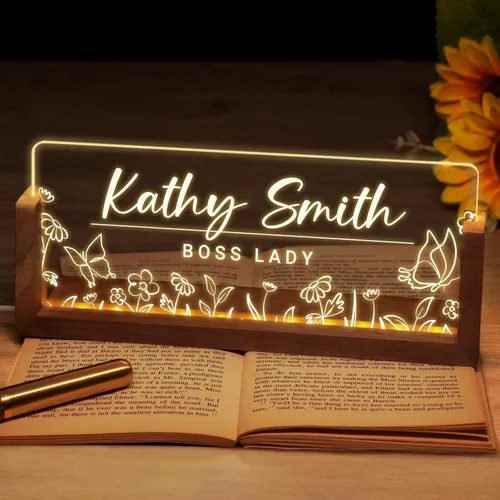 Miniatura 22 de Placa de nombre de escritorio personalizada, placa de identificación acrílica personalizada para escritorio, decoración de oficina para mujeres