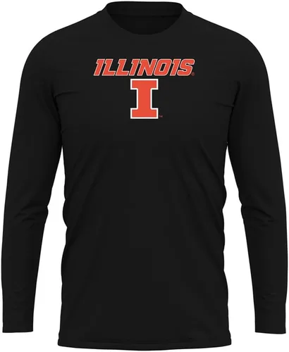Miniatura 182 de Camisa deportiva de manga larga oficial de la NCAA Collegiate para hombre, colección negra con logotipo primario
