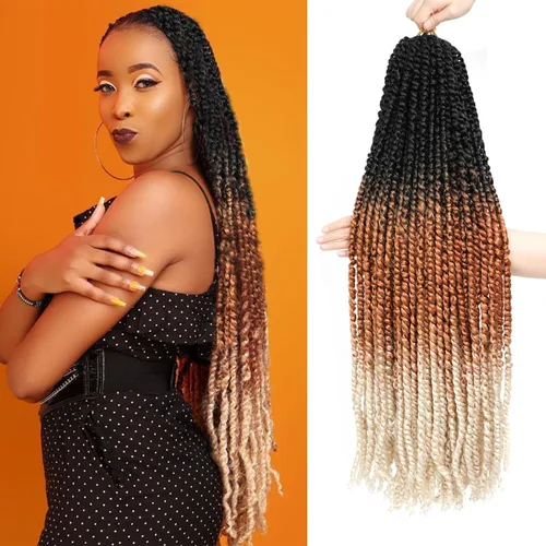 Miniatura 20 de Cabello Corto PassionTwist de 8 Pulgadas Cabello Pre-retorcido Passion Twists Cabello de Ganchillo Pre-enrollado Cabello Rizado de Ganchillo para 1b